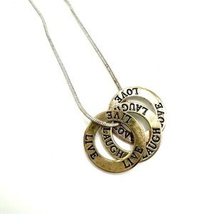 Live Laugh Love Silver Colored Charm Necklace | N163